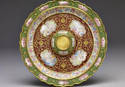 图片[3]-Gold saucer with champleve and painted enamel decor of European mother-and-child, Qing dynasty, Qianlong reign (1736-1795)-China Archive